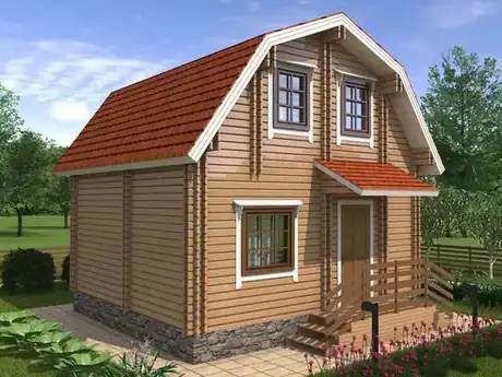 Дом 6 × 6 м, 3 спальни, 2 этажа