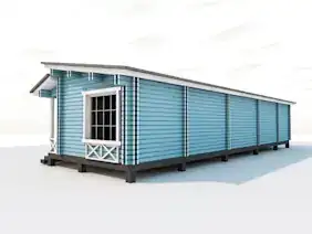 Дом 14,3 × 4,7 м, 1 спальня