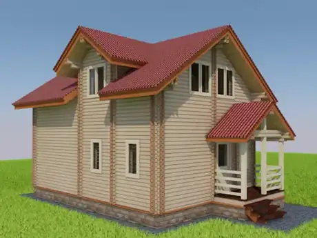 Дом 10,5 × 6 м, 3 спальни, 2 этажа