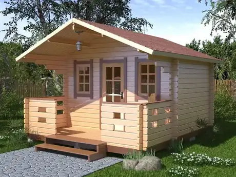 Садовый домик 3,8 × 4,5 м, 1 спальня